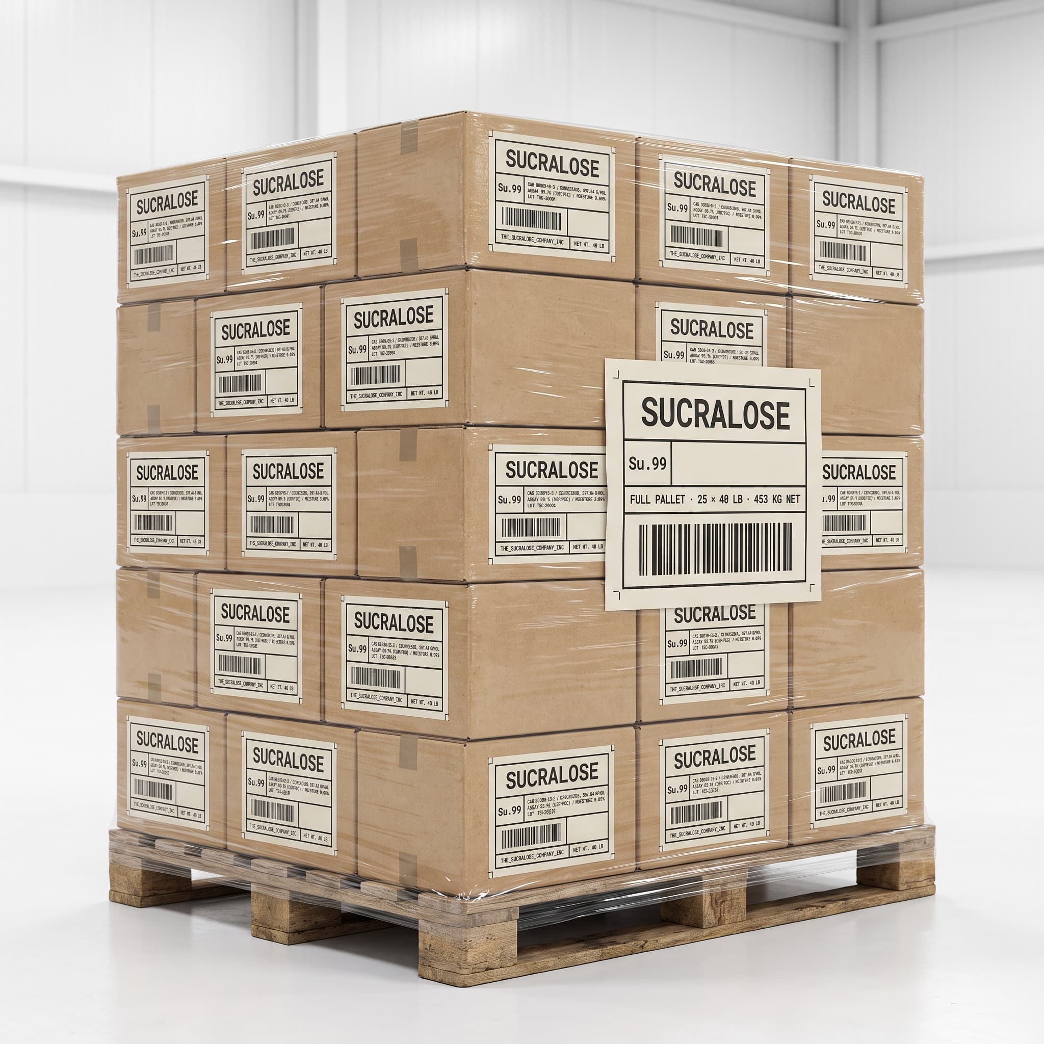 Sucralose FCC — Full Pallet (25 × 40 lb Boxes)